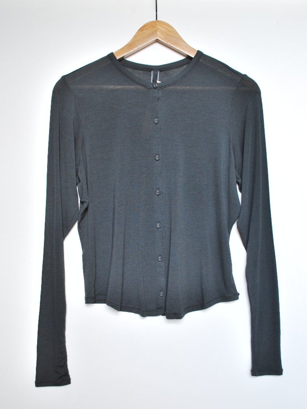 SKIMS Sheer Modal Cardigan with Covered Buttons | Onyx | XL